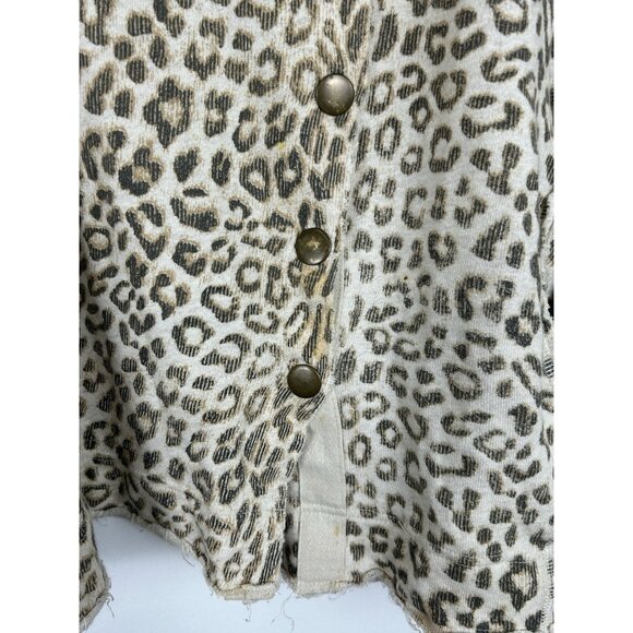 Free People-We the Free-Women S Leopard Cowl Neck Boxy Oversized Snap Shacket - Picture 10 of 13
